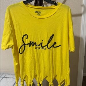 On Fire Women's Yellow 'Smile Everyday' Tee